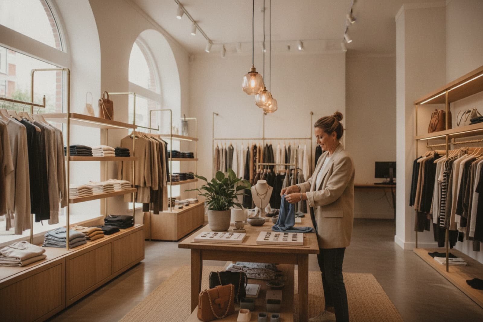 Moderne retail boutique met gecureerde collectie