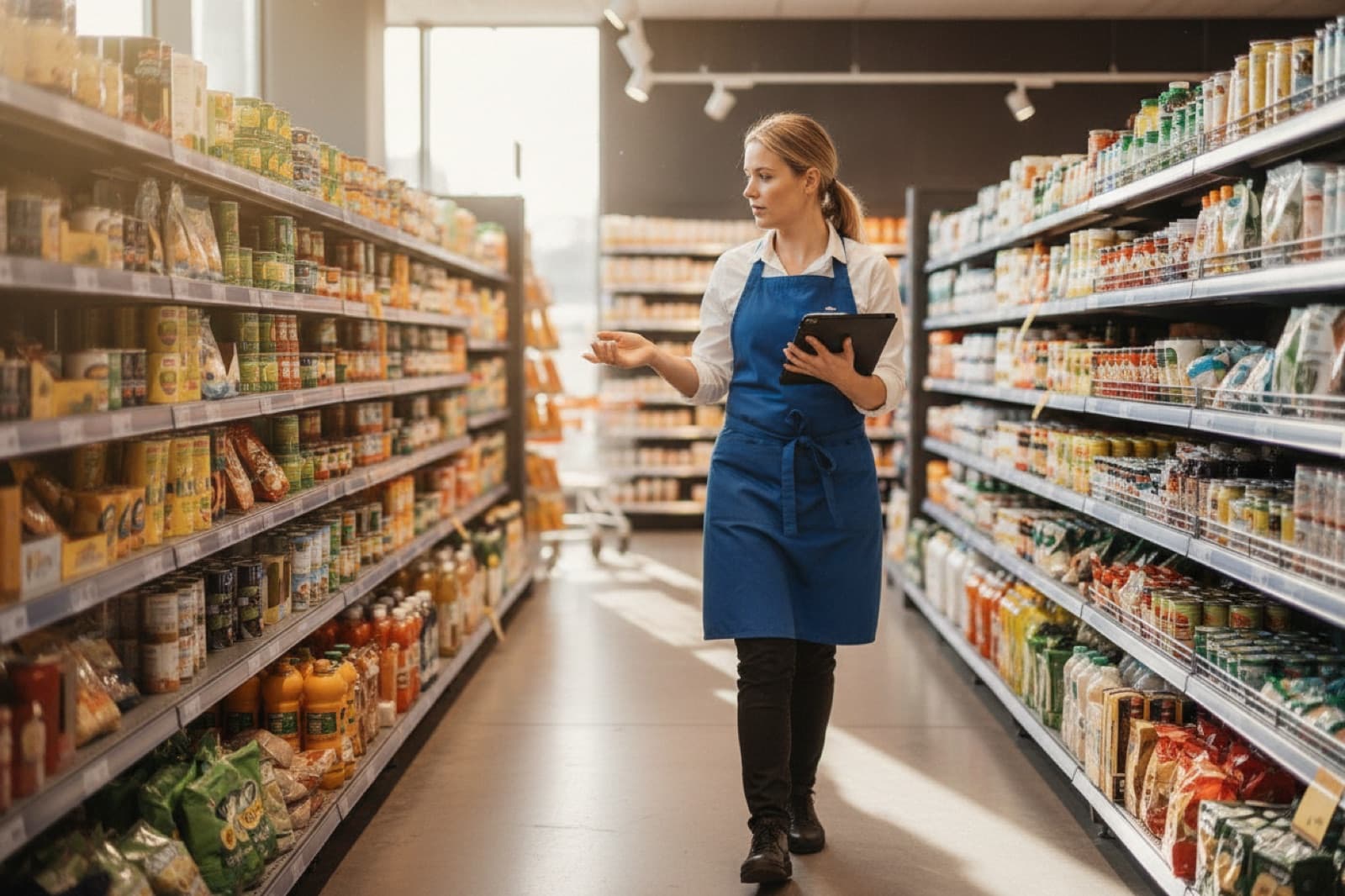 Magazijnmedewerker scant voorraad